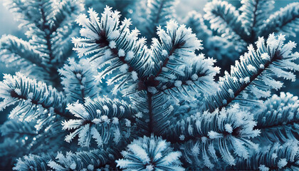 Frosty Pine Branches