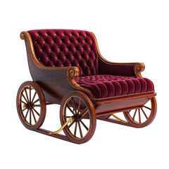 Vintage Classic Sleigh Armchair with Plush Upholstery and Polished Wood Detailing, Perfect for Holiday Decor and Festive Seasonal Celebrations