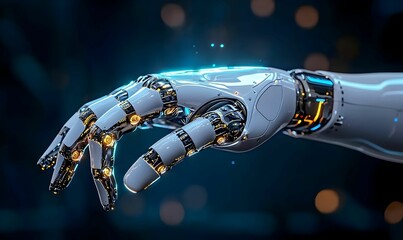 Robotic Hand Welding in Smart Factory, showcasing advanced automation and precision technology in modern manufacturing environments