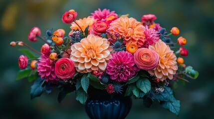 Obraz premium Vibrant arrangement of assorted flowers showcasing color and beauty in a natural setting