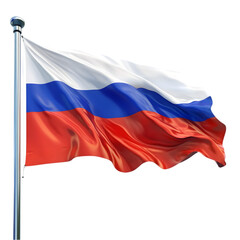 Fototapeta premium Russian flag waving over isolated on white background