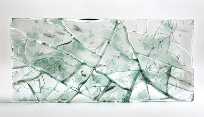 Fototapeta premium Broken glass on white background , photo hi resolution texture decoration backdrop object design
