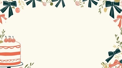 Joyful birthday celebration card design artistic floral style whimsical atmosphere hand-drawn elements