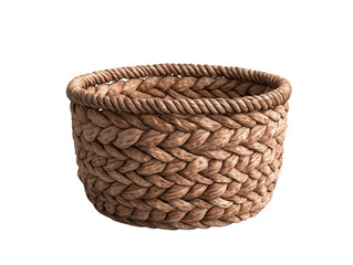 Obraz premium Handwoven Natural Basket with Detailed Texture Ideal for Home Decor, Storage Solutions, and Rustic Aesthetic Enhancements