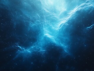 Celestial Nebula Deep Space Glowing Azure