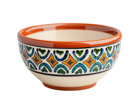Hand-Painted Ceramic Bowl with Intricate and Colorful Details for Artistic Home Decor and Dining Enhancement