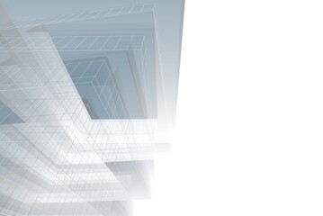 Abstract background of modern architecture 3d illustration