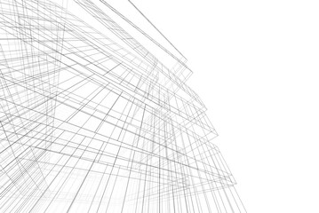 Abstract background of modern architecture 3d illustration