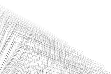 Abstract background of modern architecture 3d illustration