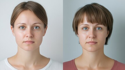 Before After Hairstyle Transformation Short Hair, Bangs, Womans Face, New Look, Hair Cut, Makeover, 
