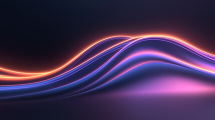 A purple and orange wave with a black background