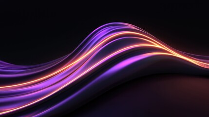 A purple and orange wave with a black background