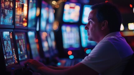 Casino Control Room Monitoring Security, Games, and Data Streams