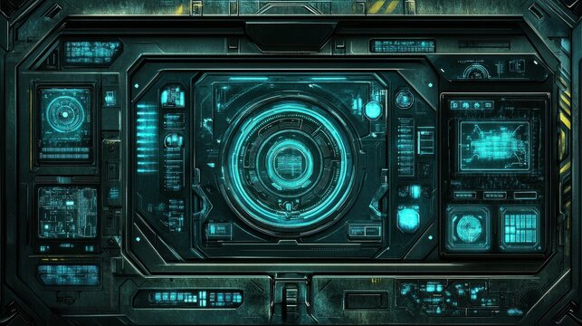 Futuristic Interface Design with Bright Colors and Textures