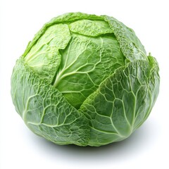photo of a cabbage, hd, isolated on white backgroun