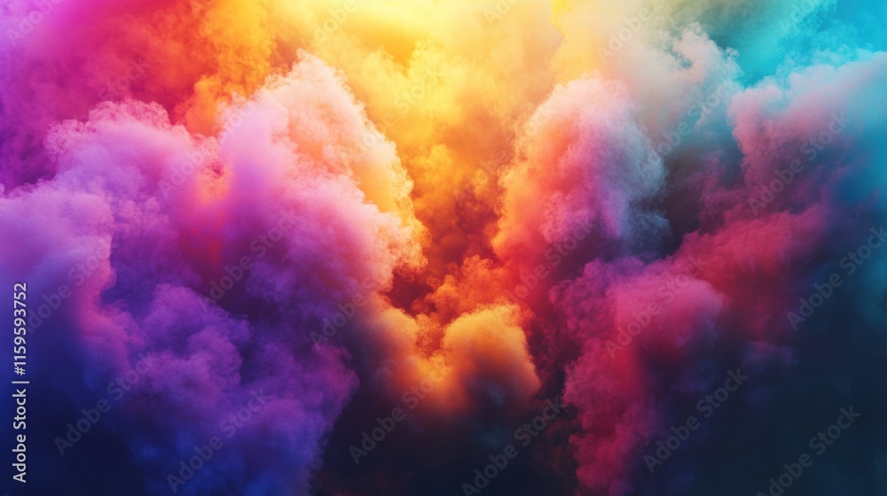 Aufkleber Vibrant colors explode in an abstract formation creating a stunning visual display for creative needs and text placement. Generative AI
