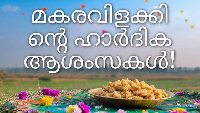 Makaravilakkinde Hardika Aashamsakal! Traditional Tilgul Ladoos, Colorful Kites, and Festive Decorations Celebrating Makaravilakku in Kerala (മകരവിളക്കിന്റെ ഹാർദിക ആശംസകൾ!)