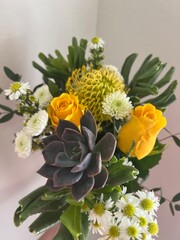 bouquet of yellow roses