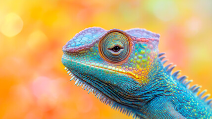Fototapeta premium Colorful Chameleon Portrait