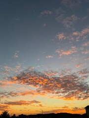 red sunset over the sky