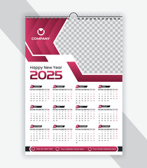 2025 wall  Calendar, Calendar Design, Wall Calendar, one page Wall Calender, holidays, Calendar Design With Holiday, calender, National Holidays