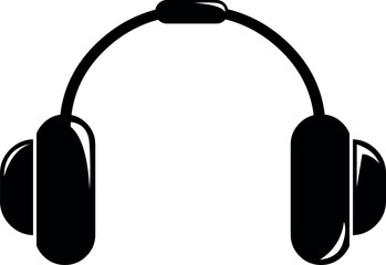 vector illustration black and white icon headset device