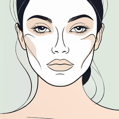 womans face with creamy face mask cosmetics illustration symbol vector