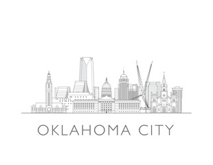Oklahoma City cityscape illustration skyline drawing