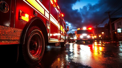 Emergency Services Response at Nighttime Scene