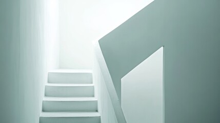 Fototapeta premium Modern Staircase in Minimalist White Space