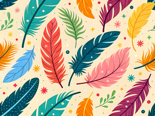 seamless pattern with feathers