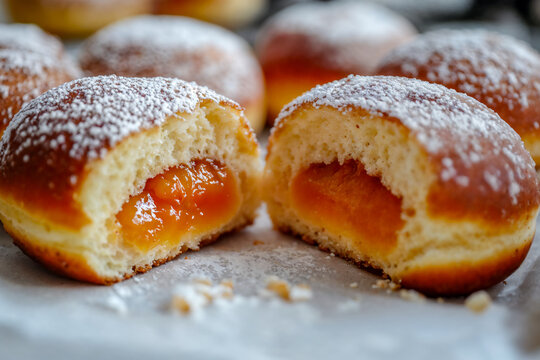 Home made donuts freshly baked and ready to be served