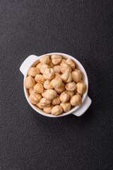 Delicious nutritious hazelnut in ceramic bowl