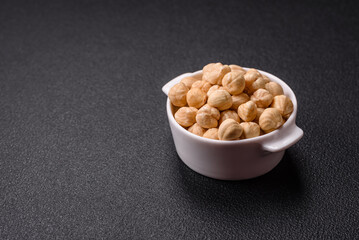 Delicious nutritious hazelnut in ceramic bowl
