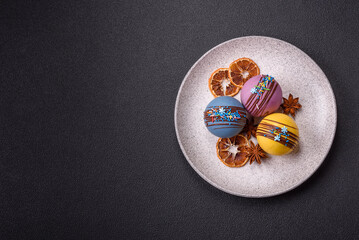 Sweet cocoa bombs with marshmallows and chocolate