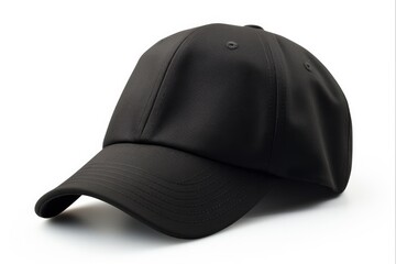 Fototapeta premium Black Baseball Cap Template - Isolated on White Background with Clipping Path for Customizable Options and Blank View in Various Colors