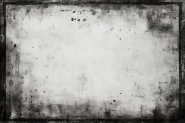 Black Grunge Texture Border Frame Over White. Abstract Painted Distressed Design with Copy Space