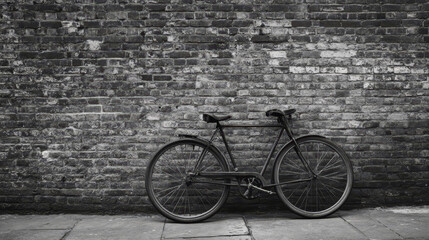 "Vintage Bicycle Resting Against an Old Brick Wall – Timeless Charm and Rustic Aesthetic."

