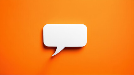 white dialog cloud under text on orange background