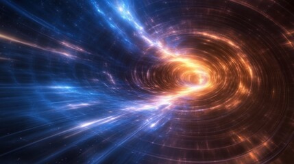 Abstract Cosmic Tunnel Energy, Light, Space, Nebula, Galaxy, Stars, Wormhole, Dimensions, Travel, Co