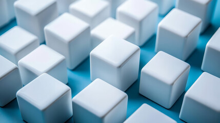 Obraz premium Vector 3d illustration white cubes, design with perspective effect