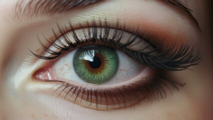 Obraz premium green eye of woman super close up