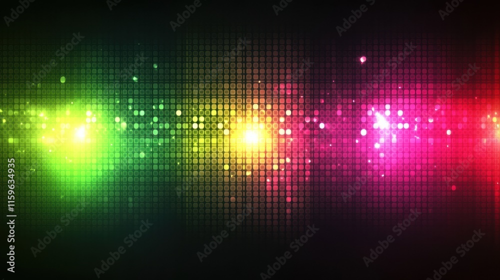 Aufkleber Vibrant abstract mosaic with glowing pixelated elements creating a dynamic visual experience. Generative AI
