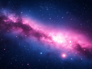 Obraz premium Cosmic Nebula Pink And Blue Hues Across Space