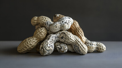 Obraz premium Pile of Peanuts with Gray and White Mold Growth
