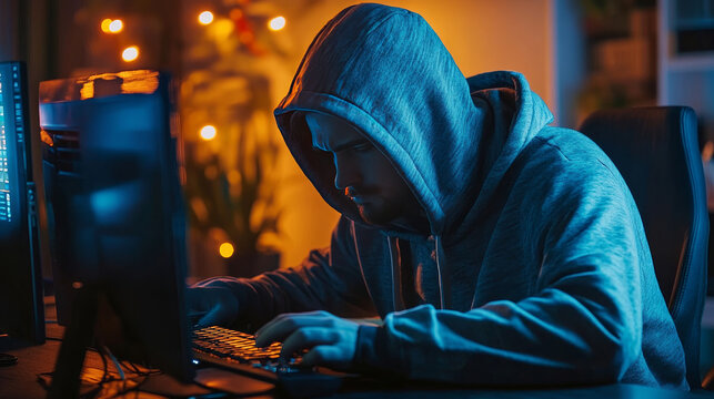 Hacker attack computer hardware microchip while process data through internet network, 3d rendering insecure Cyber Security exploit database breach concept, virus malware unlock warning screen