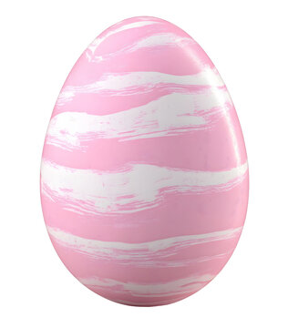 Pink painting easter egg, 3d rendering