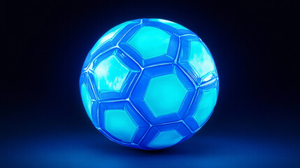 Obraz premium Football of blue glowing dots. Football vector illustration
