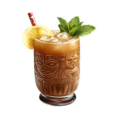 Fresh Tiki Chai Mai Tai isolated on transparent background