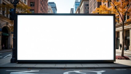 Empty banner mockup on a street corner, perfect for displaying custom banner ads and promotional content in an urban setting.